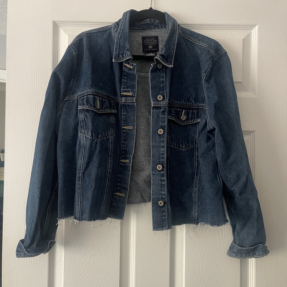 Faded glory cropped denim jean jacket size ladies extra large
